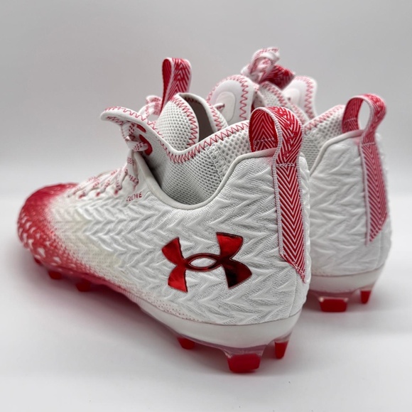 Under Armour Spotlight Clone 3.0 MC Football Cleats White Red Mens Size 15 main image 5